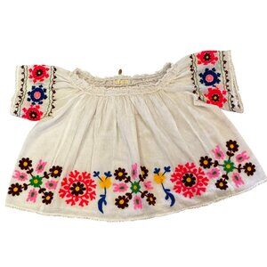 RUBY YAYA Embroidered Off-the-Shoulder Blouse – Size Small